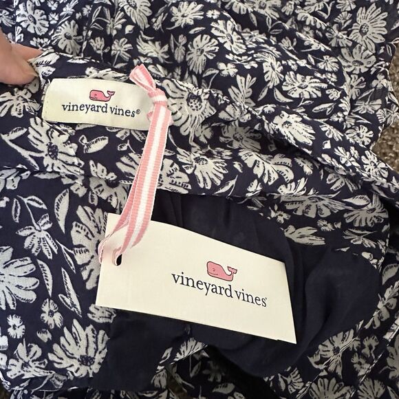 New! Vineyard Vines Halter Tie-Waist Maxi Dress Ivy Floral 30942 Size 6 Blue - Picture 9 of 12